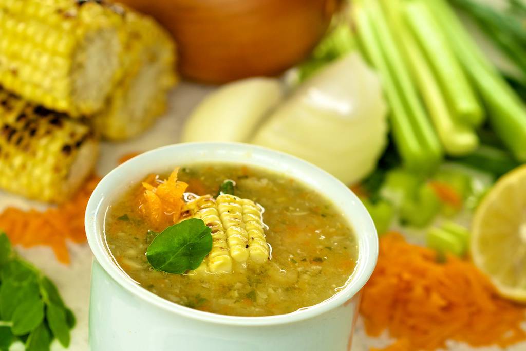 Moringa Chicken Corn Soup