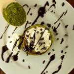 Mini Mint Moringa Chocolate Chip Pancakes with Healthy Chocolate Sauce