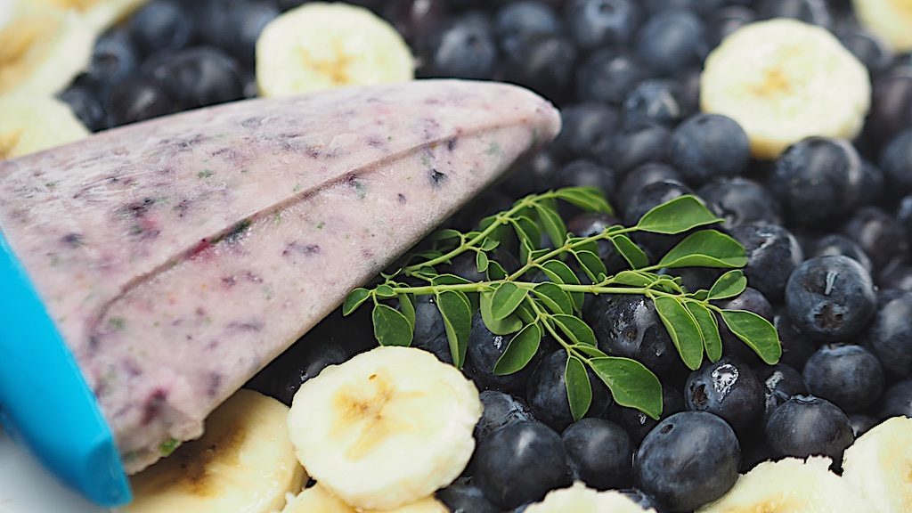 Banana Blueberry Moringa Popsicle