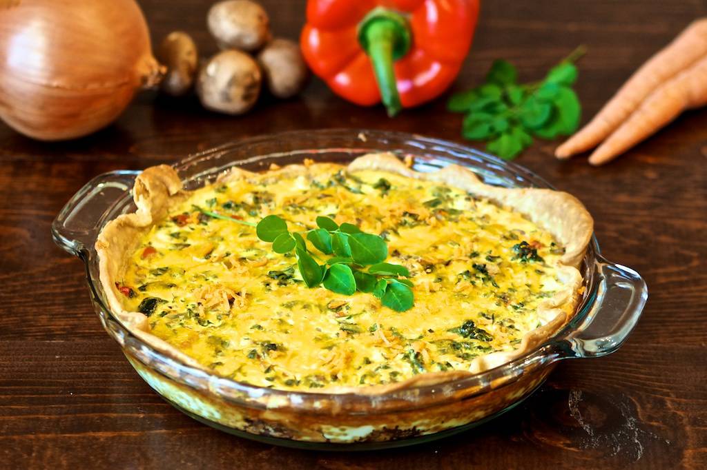 Moringa Quiche: Feta Vegetable Quiche