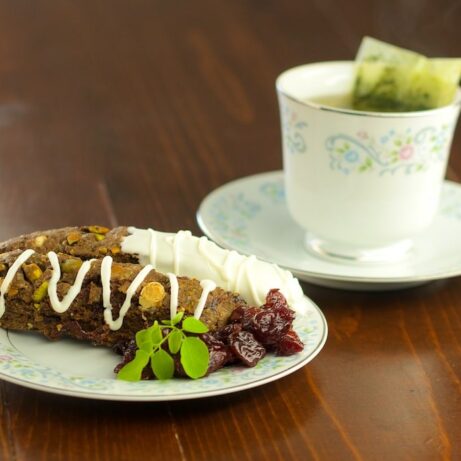 Moringa Scones with Tangerine, Coconut and Chocolate Bits