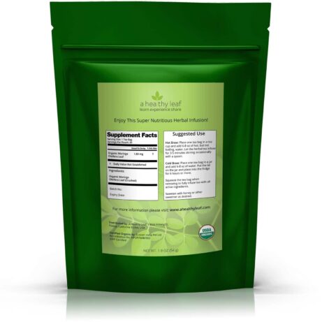 Certified Organic Moringa Tea Back