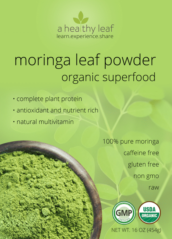 moringa powder back front