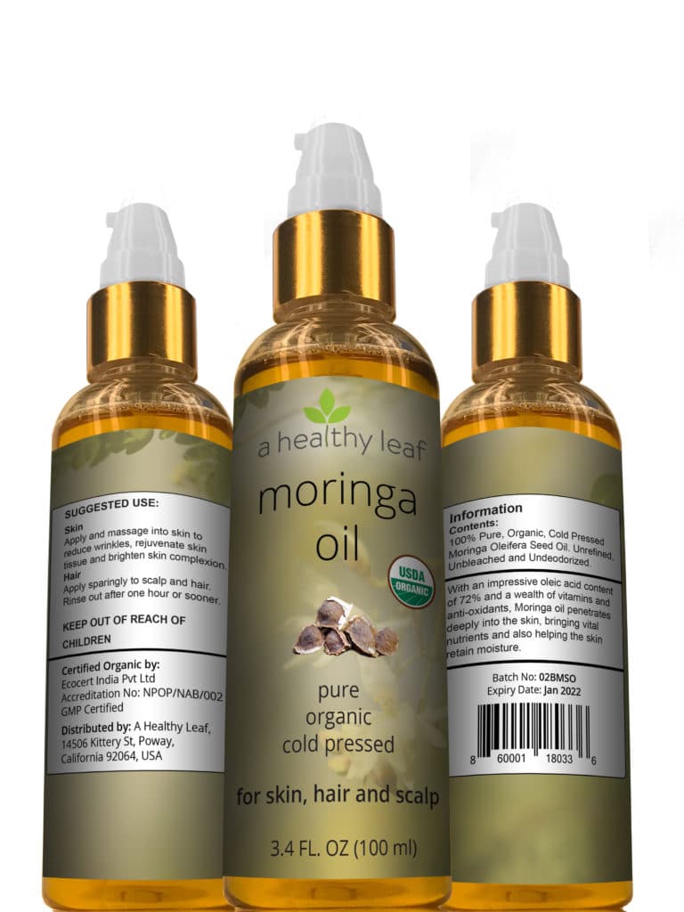 Moringa oil usda certified organic moringa oleifera seed oil